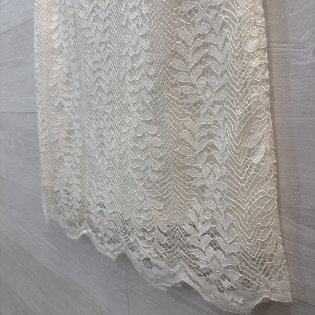 MinkPink White Lace Short Sleeve Dress Small
