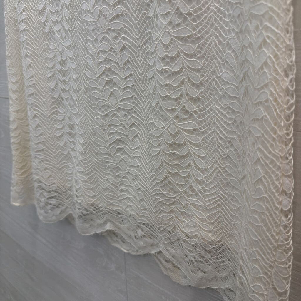 MinkPink White Lace Short Sleeve Dress Small
