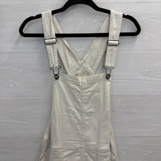 Altar'd State Cream Denim Overall Dress Medium