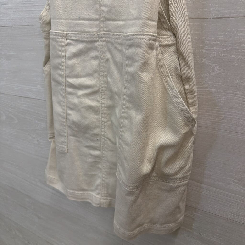 Altar'd State Cream Denim Overall Dress Medium