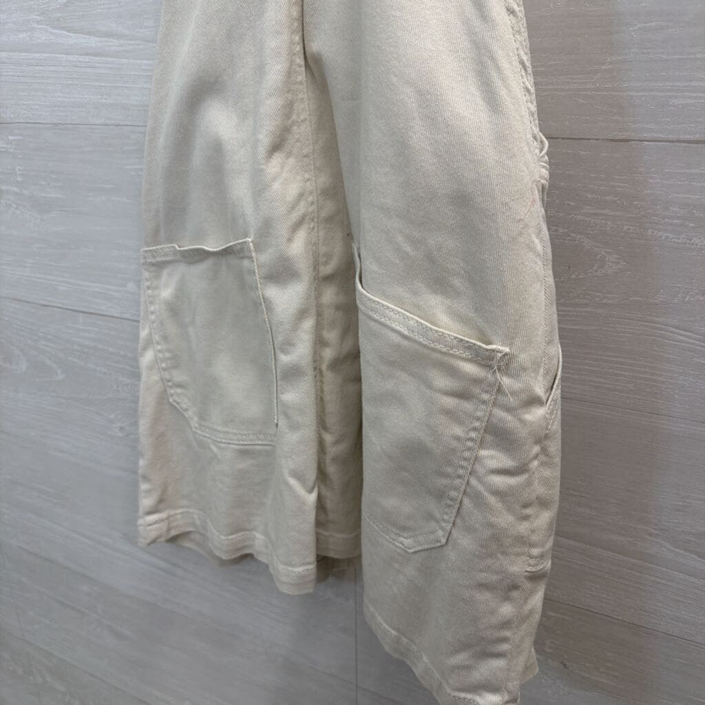 Altar'd State Cream Denim Overall Dress Medium