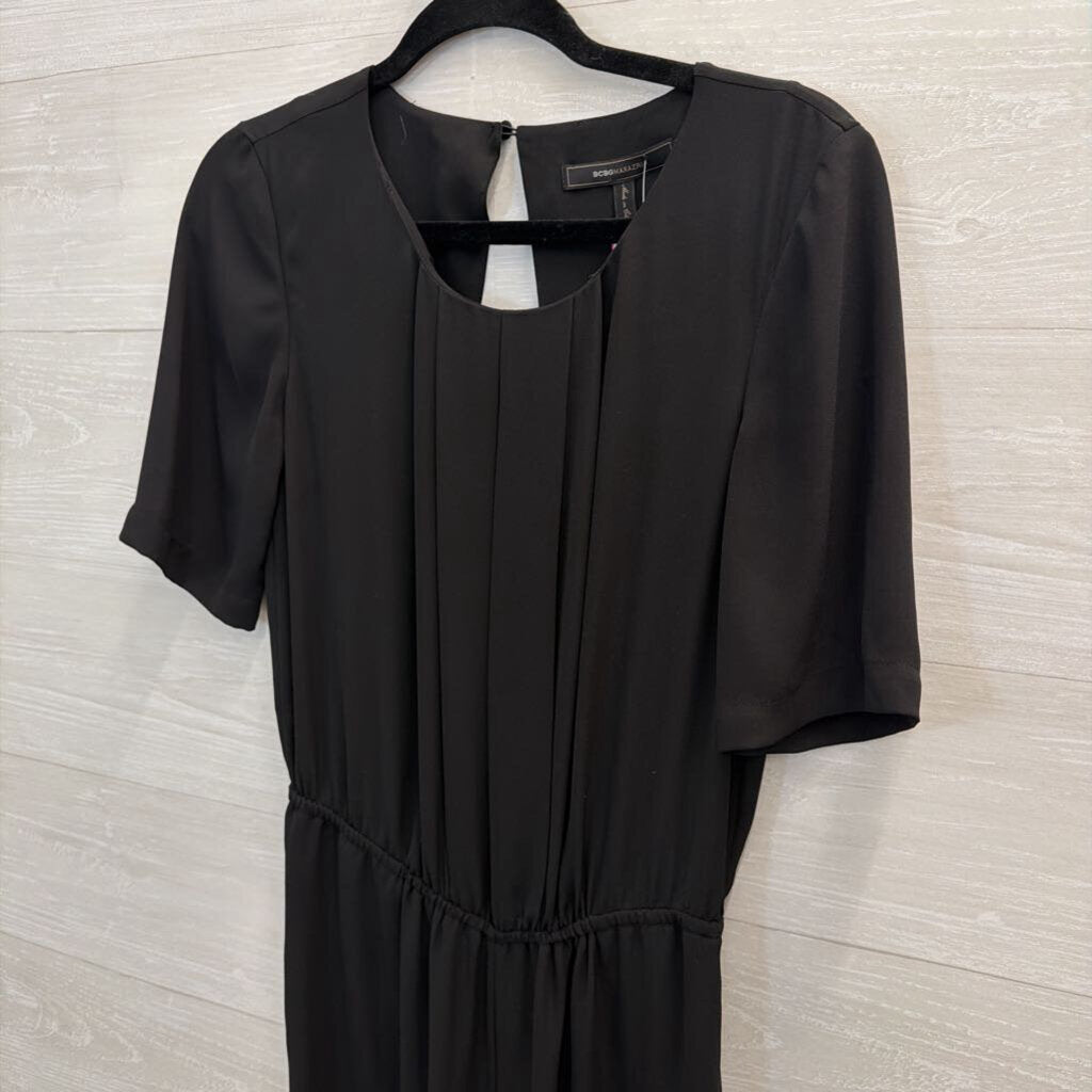 BCBG Black Short Sleeve Jumpsuit Small