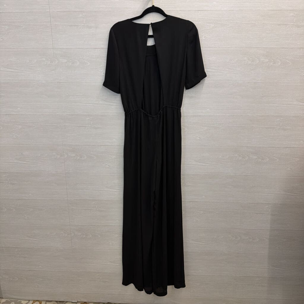BCBG Black Short Sleeve Jumpsuit Small