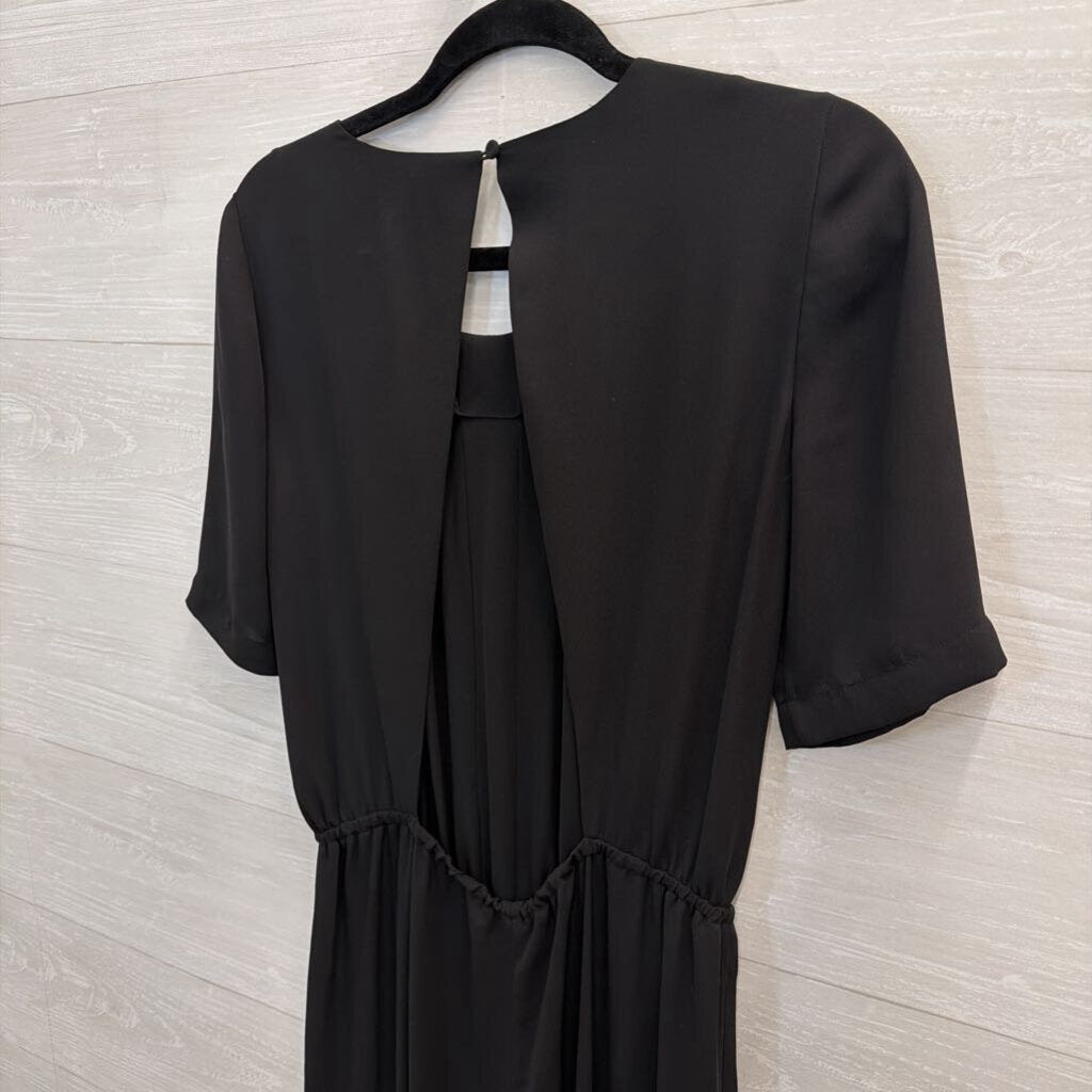 BCBG Black Short Sleeve Jumpsuit Small