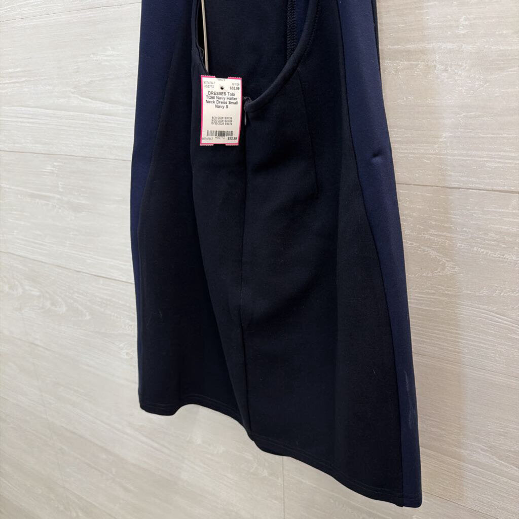 TOBI Navy Halter Neck Dress Small