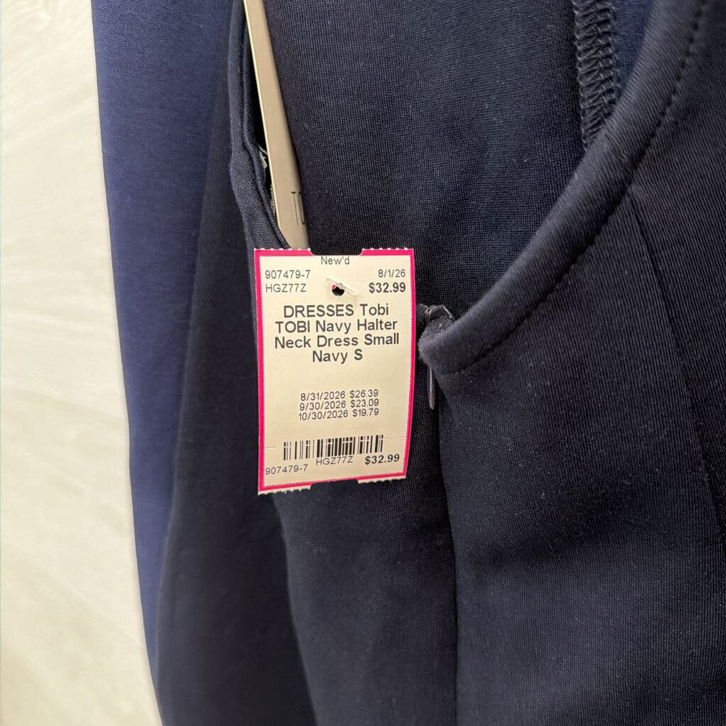 TOBI Navy Halter Neck Dress Small