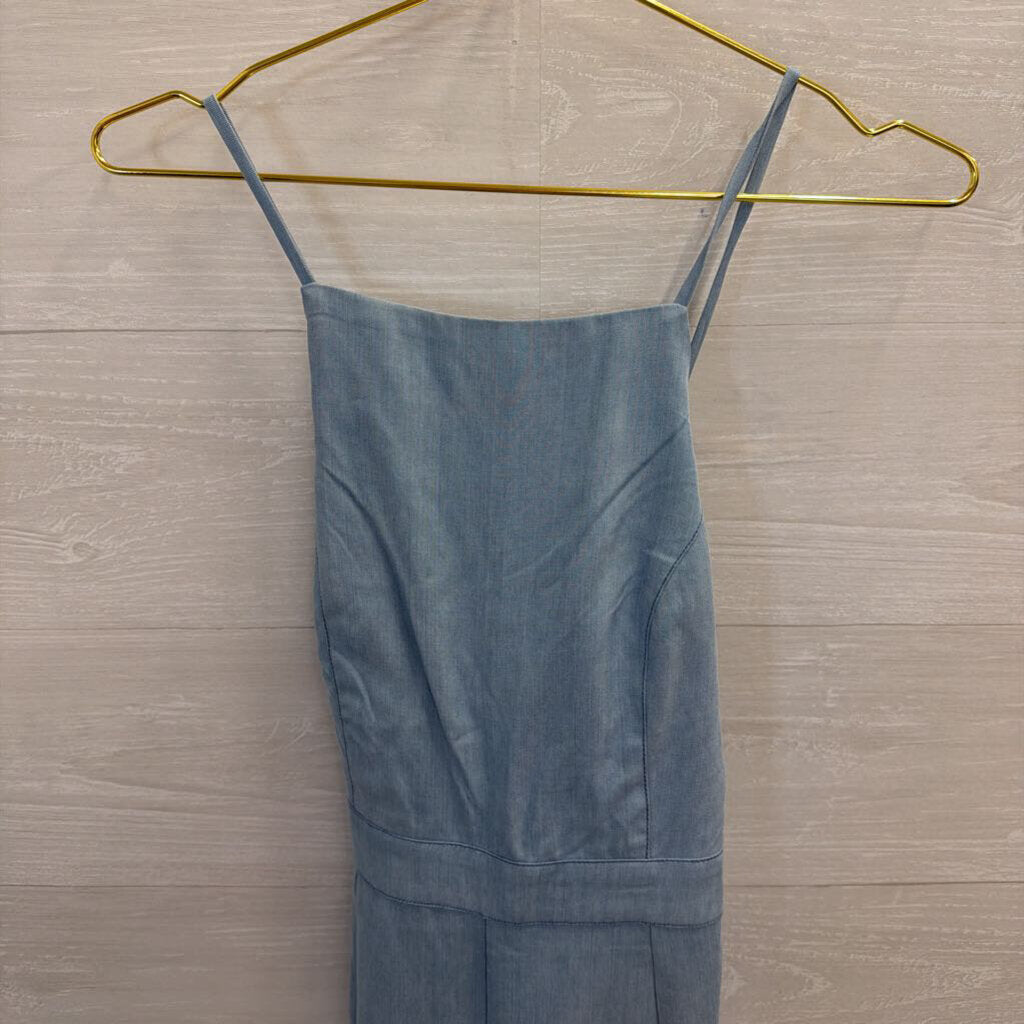 Dolce Vita Blue Wide Leg Tie Back Jumpsuit Small
