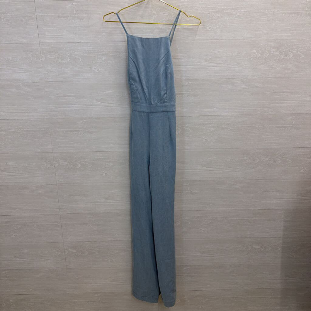 Dolce Vita Blue Wide Leg Tie Back Jumpsuit Small