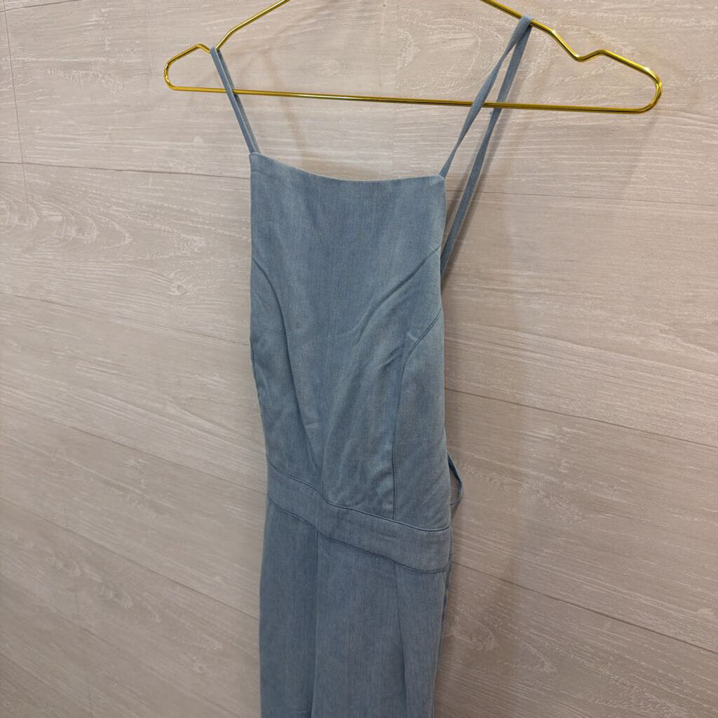 Dolce Vita Blue Wide Leg Tie Back Jumpsuit Small
