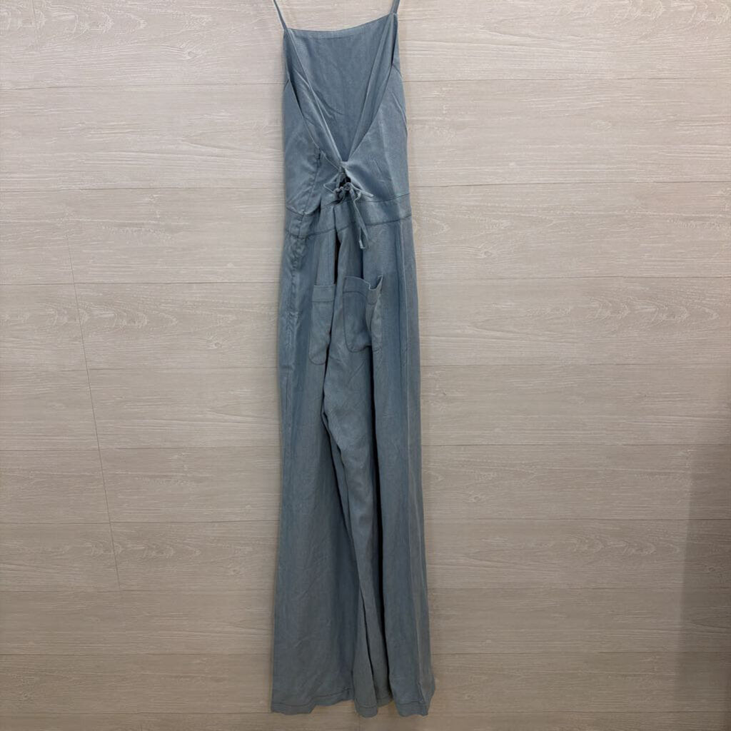 Dolce Vita Blue Wide Leg Tie Back Jumpsuit Small