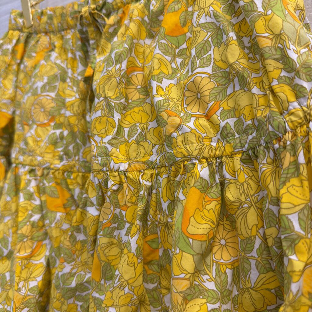 J Crew Green/ Yellow Print Mini Skirt XXS