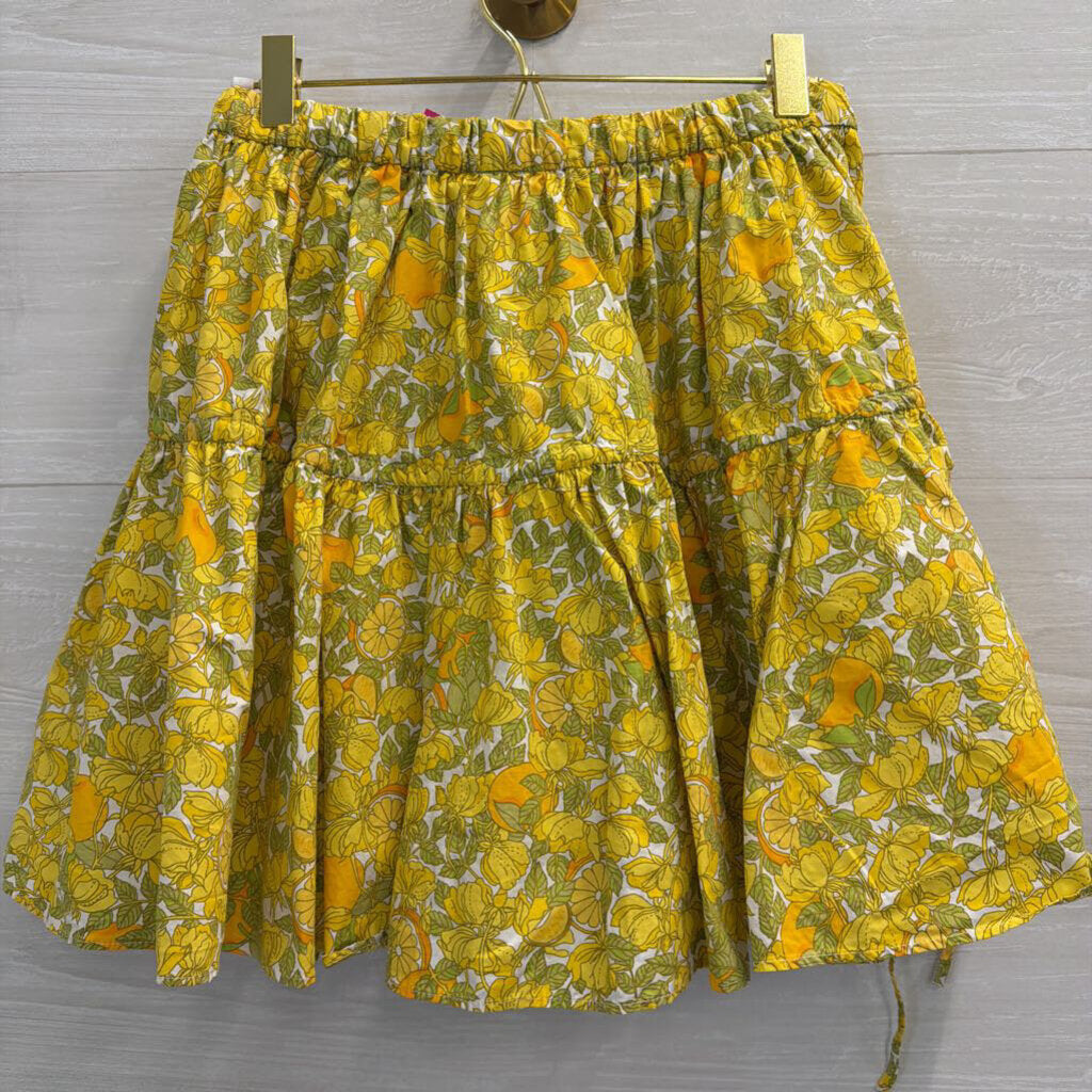 J Crew Green/ Yellow Print Mini Skirt XXS
