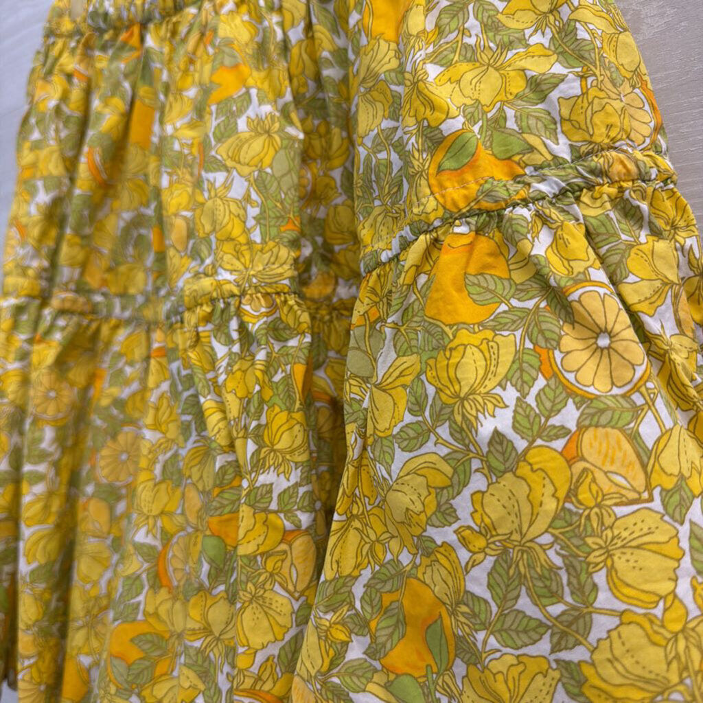 J Crew Green/ Yellow Print Mini Skirt XXS