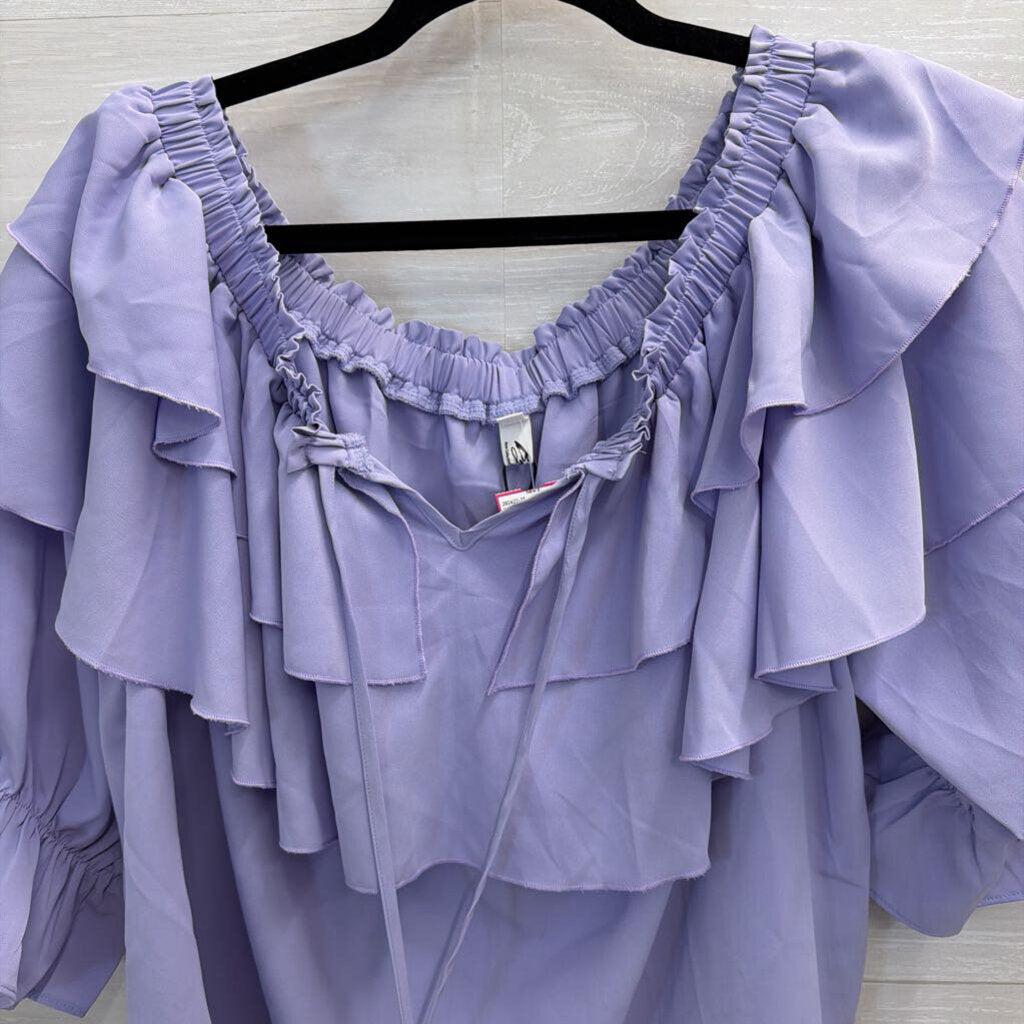 Byinns Purple Ruffle Detail Top XXL