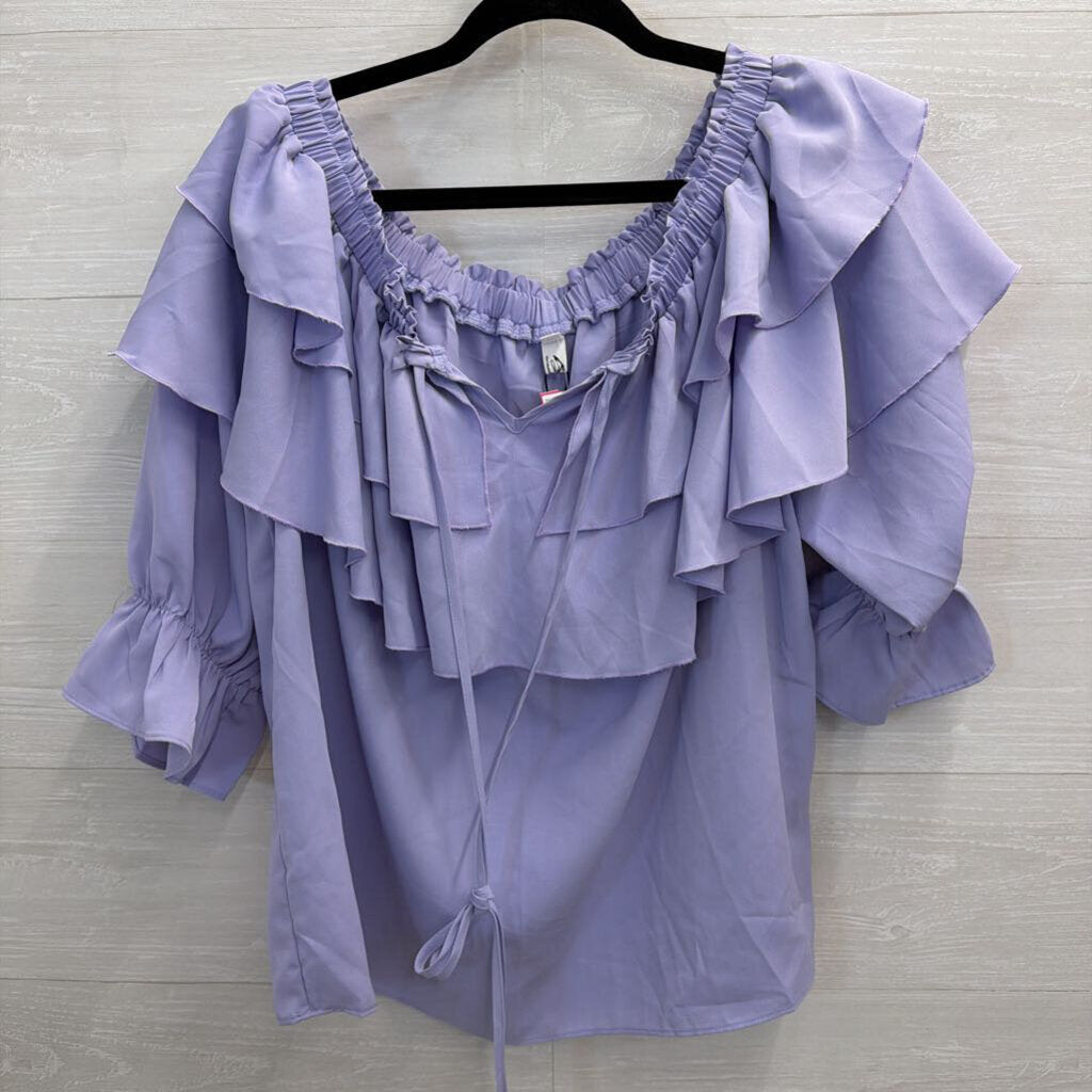 Byinns Purple Ruffle Detail Top XXL