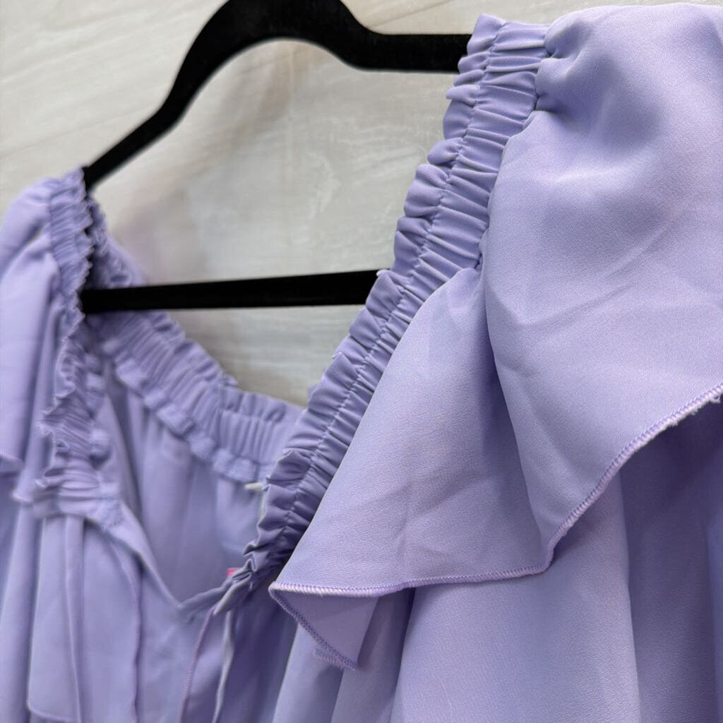 Byinns Purple Ruffle Detail Top XXL