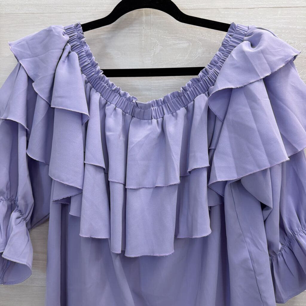 Byinns Purple Ruffle Detail Top XXL