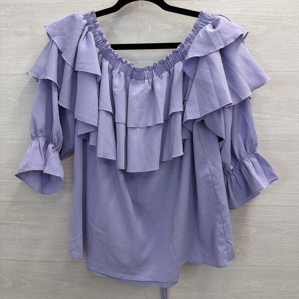 Byinns Purple Ruffle Detail Top XXL