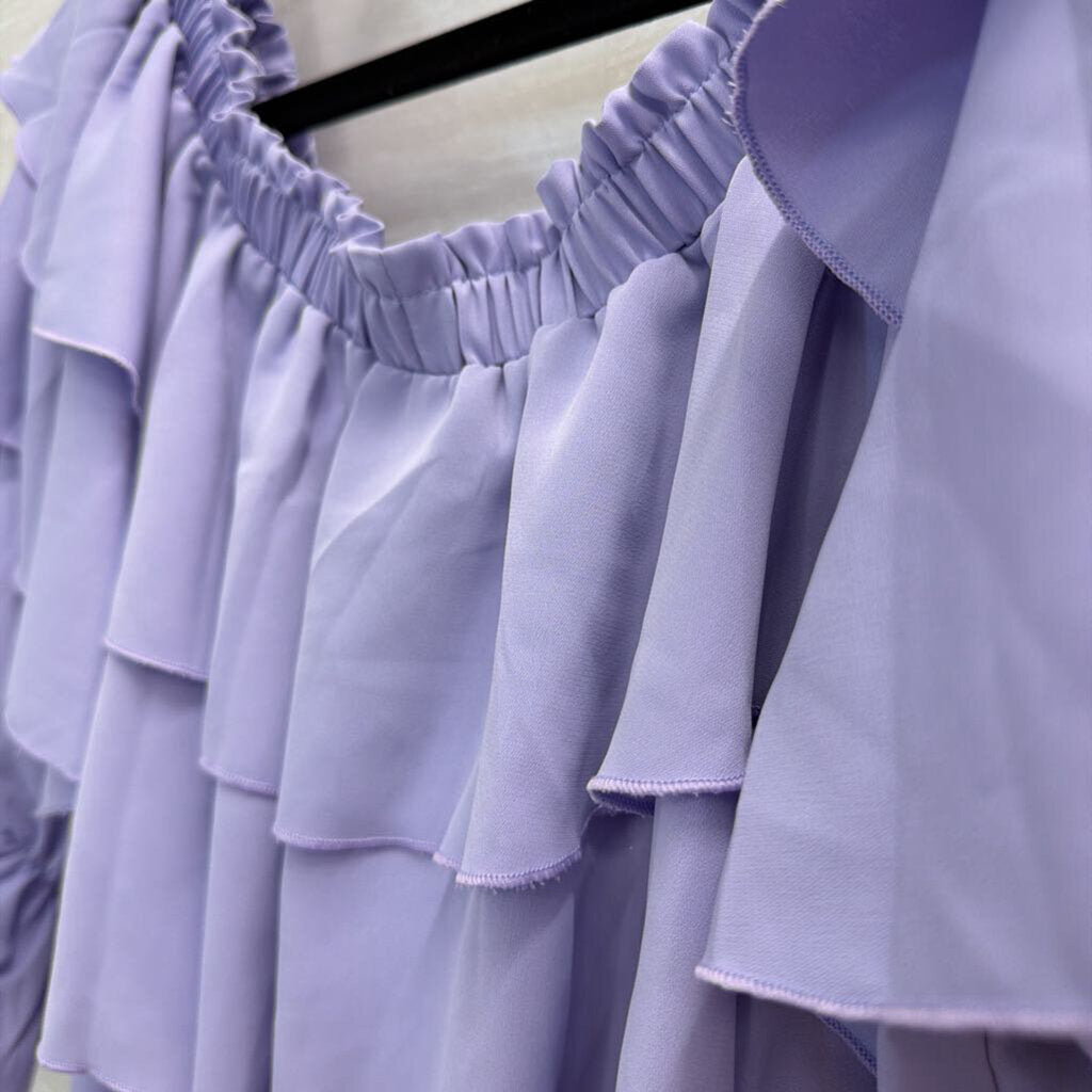 Byinns Purple Ruffle Detail Top XXL