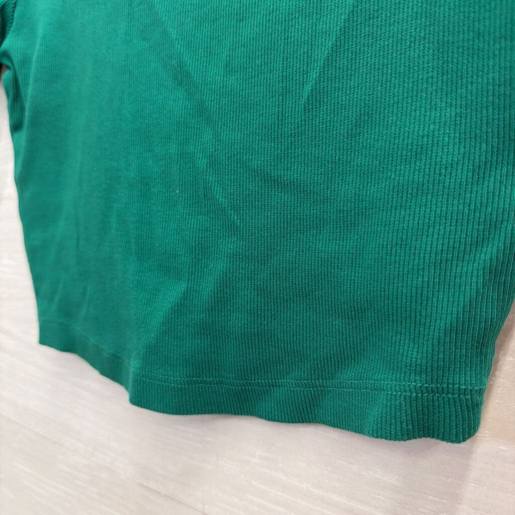 Pigalle Green Cropped Cut Out Short Sleeve Top Medium