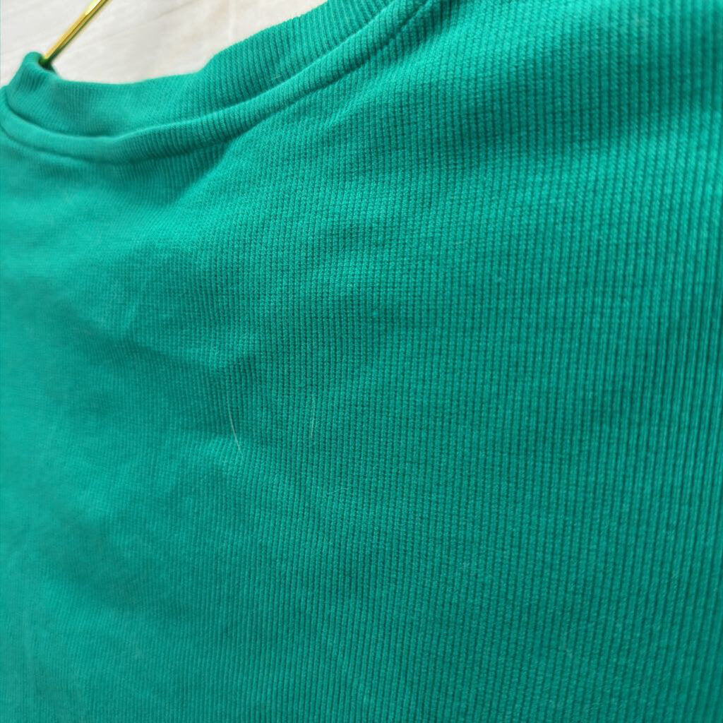 Pigalle Green Cropped Cut Out Short Sleeve Top Medium
