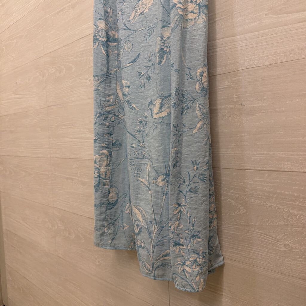 Loft Blue/ White Print Midi Dress Medium