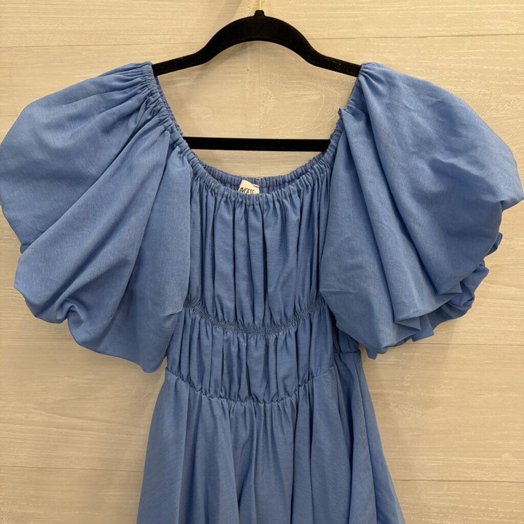 Princess Polly Blue Short Puff Sleeve Dress 4