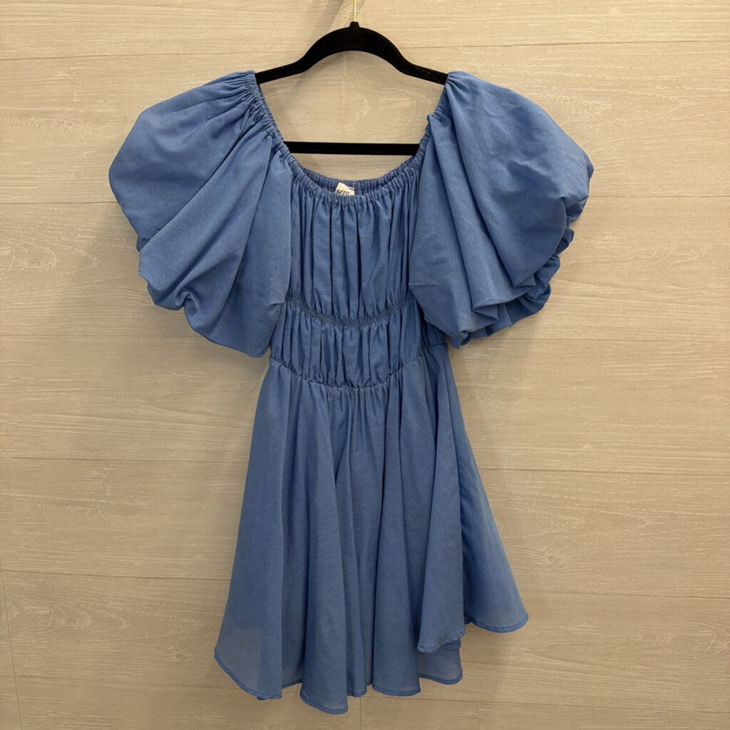 Princess Polly Blue Short Puff Sleeve Dress 4