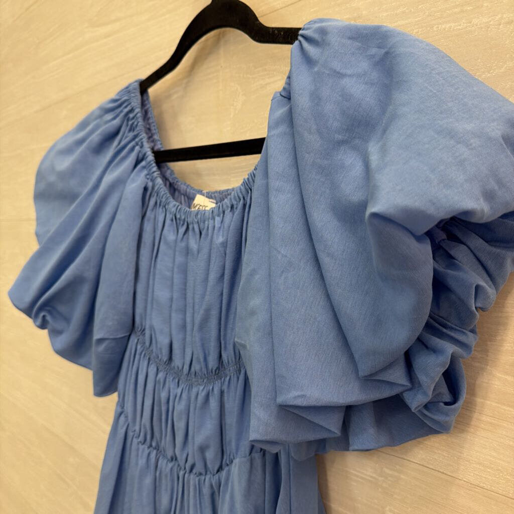 Princess Polly Blue Short Puff Sleeve Dress 4