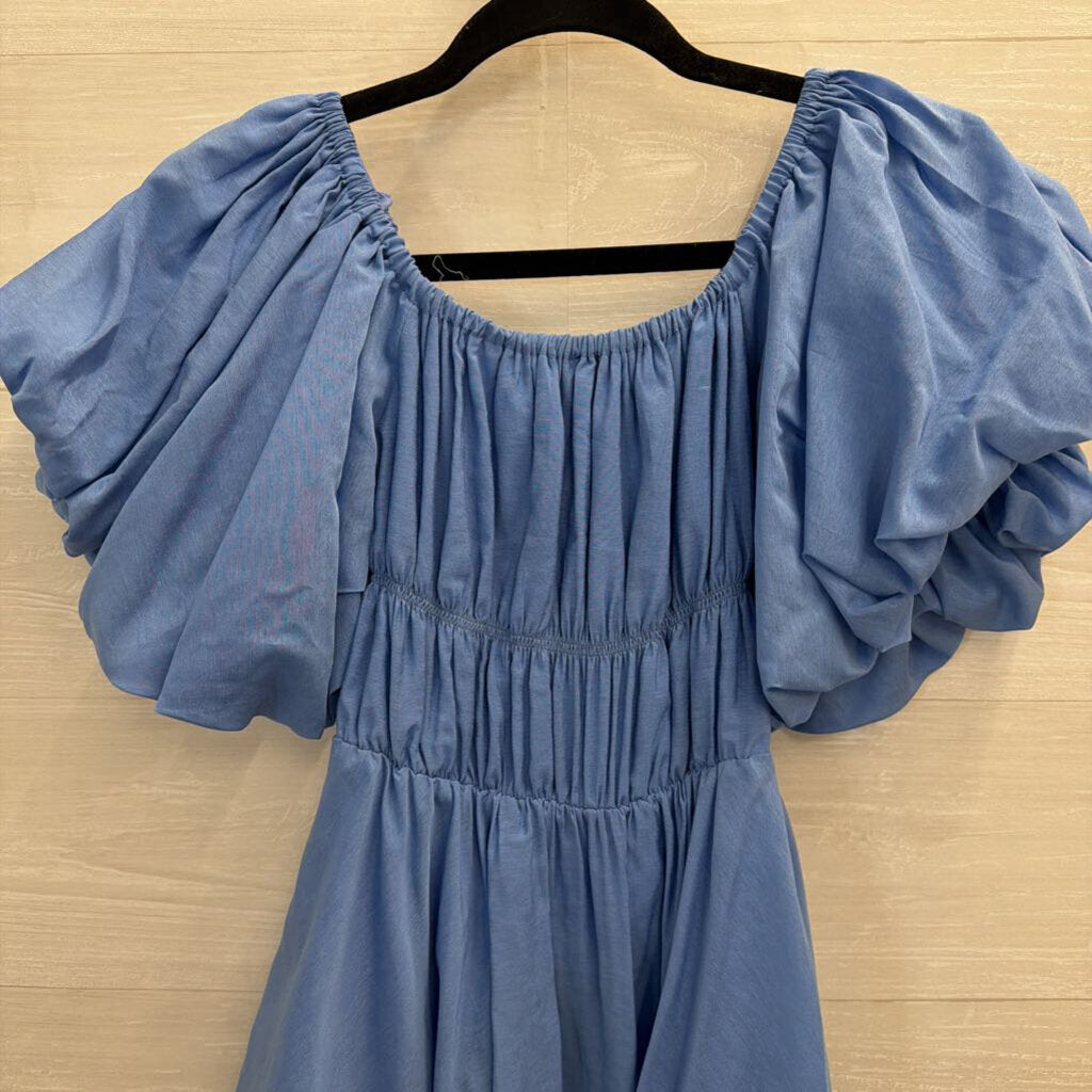 Princess Polly Blue Short Puff Sleeve Dress 4