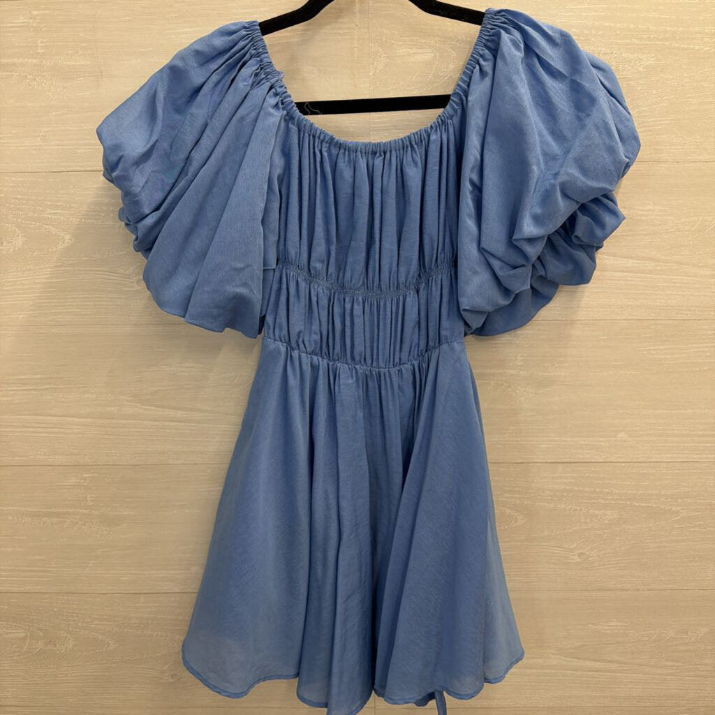 Princess Polly Blue Short Puff Sleeve Dress 4