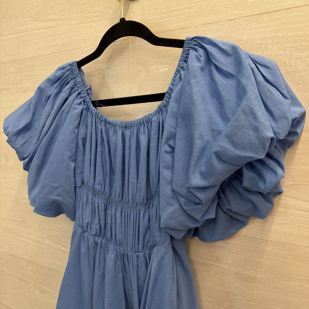 Princess Polly Blue Short Puff Sleeve Dress 4