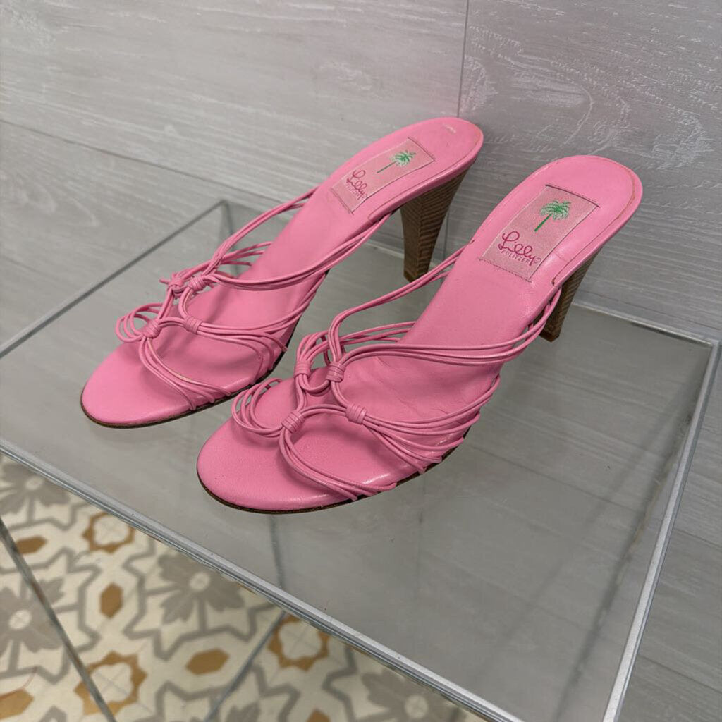 Lilly Pulitzer Pink Strappy Sandal Heels 9.5