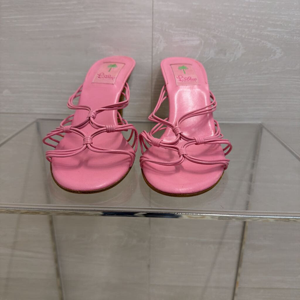 Lilly Pulitzer Pink Strappy Sandal Heels 9.5