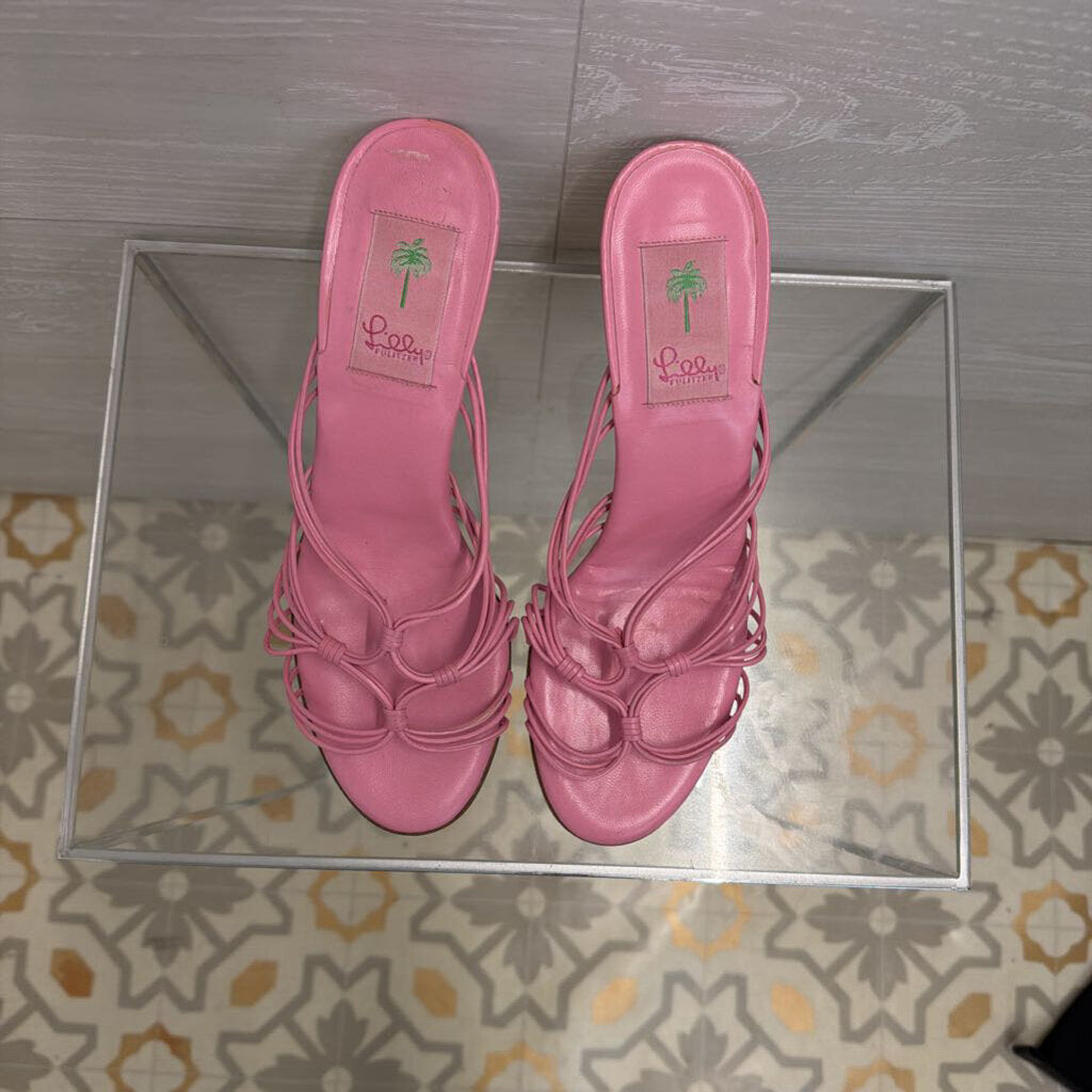 Lilly Pulitzer Pink Strappy Sandal Heels 9.5
