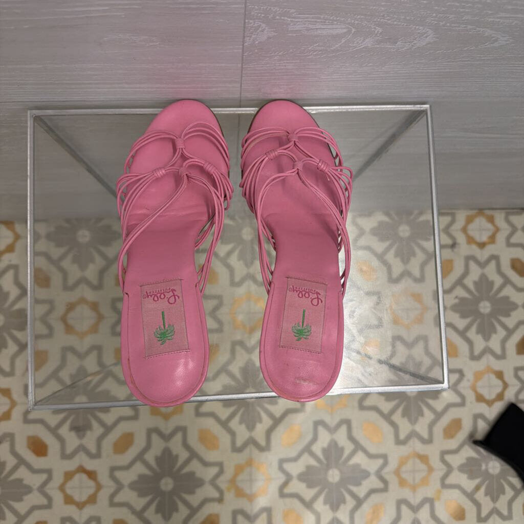 Lilly Pulitzer Pink Strappy Sandal Heels 9.5