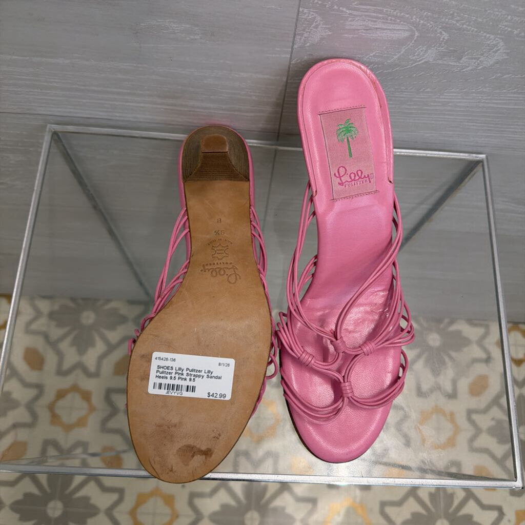 Lilly Pulitzer Pink Strappy Sandal Heels 9.5