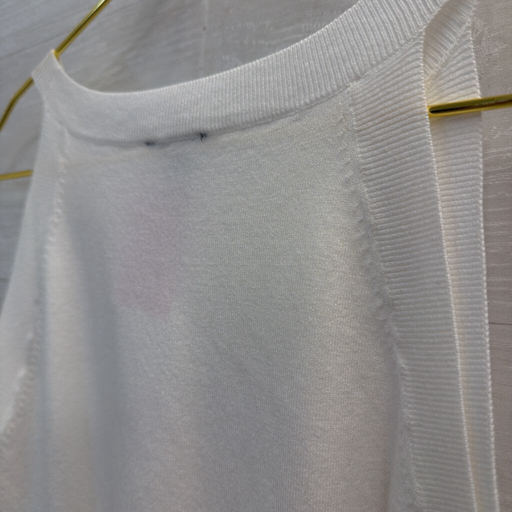 Ann Taylor White Knit Sleeveless Top Small