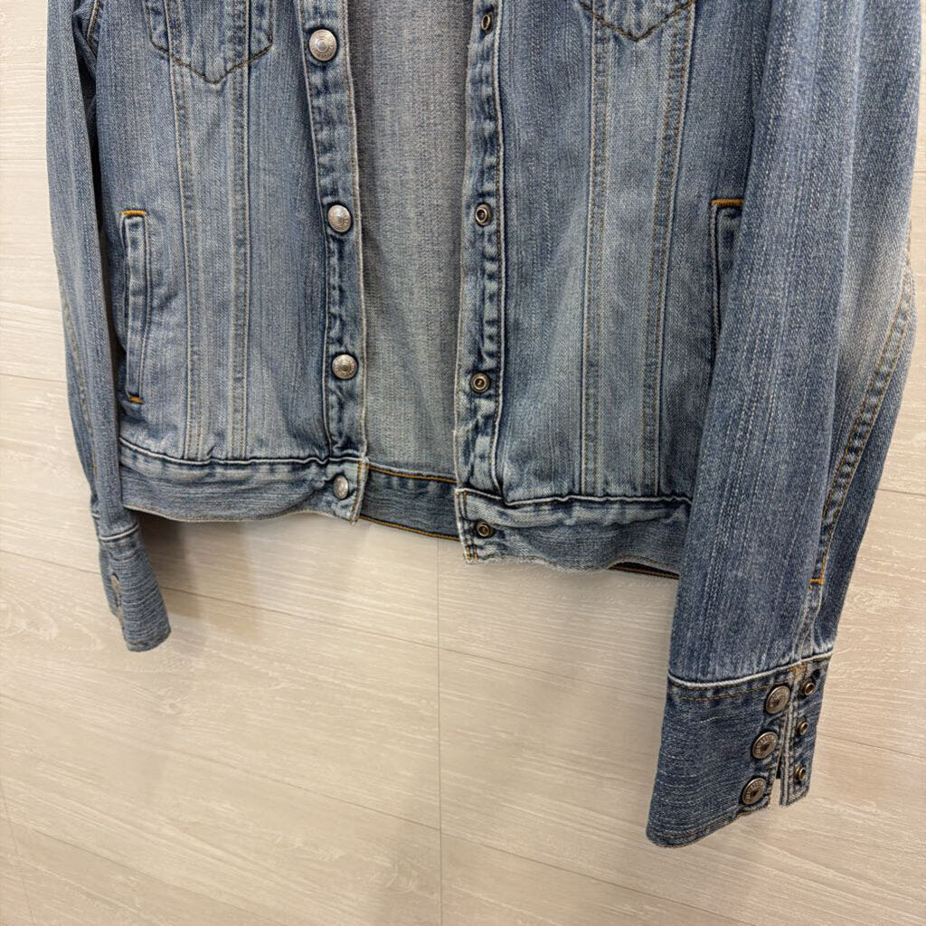 Levi Medium Wash Denim Moto Jacket Small