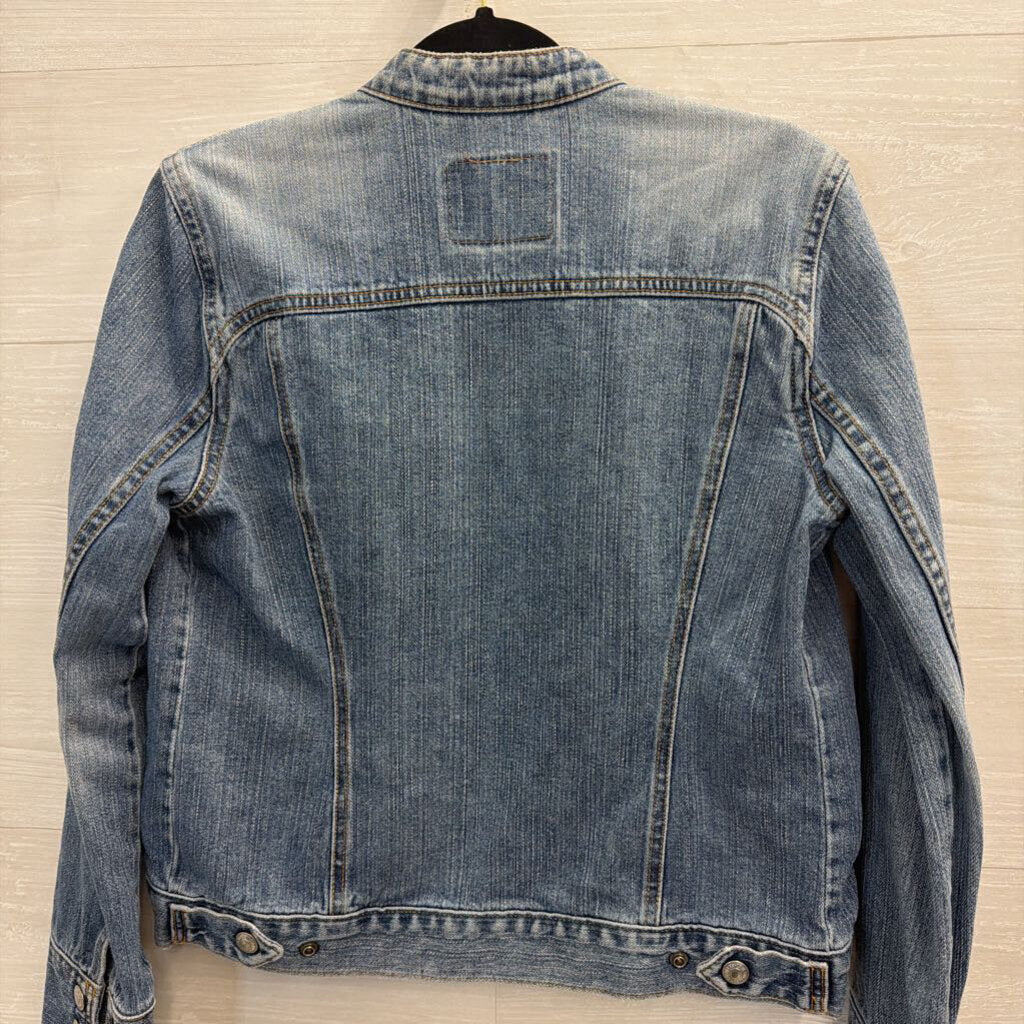 Levi Medium Wash Denim Moto Jacket Small