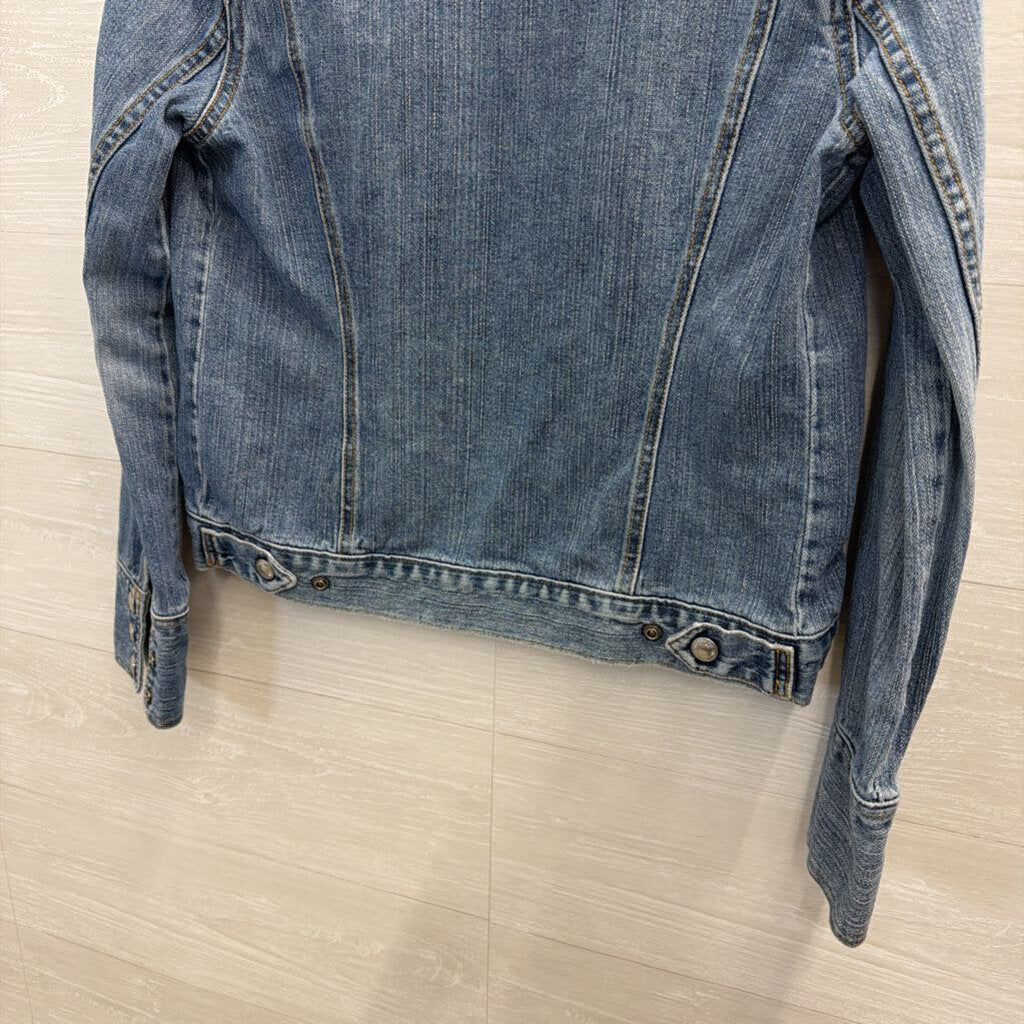 Levi Medium Wash Denim Moto Jacket Small