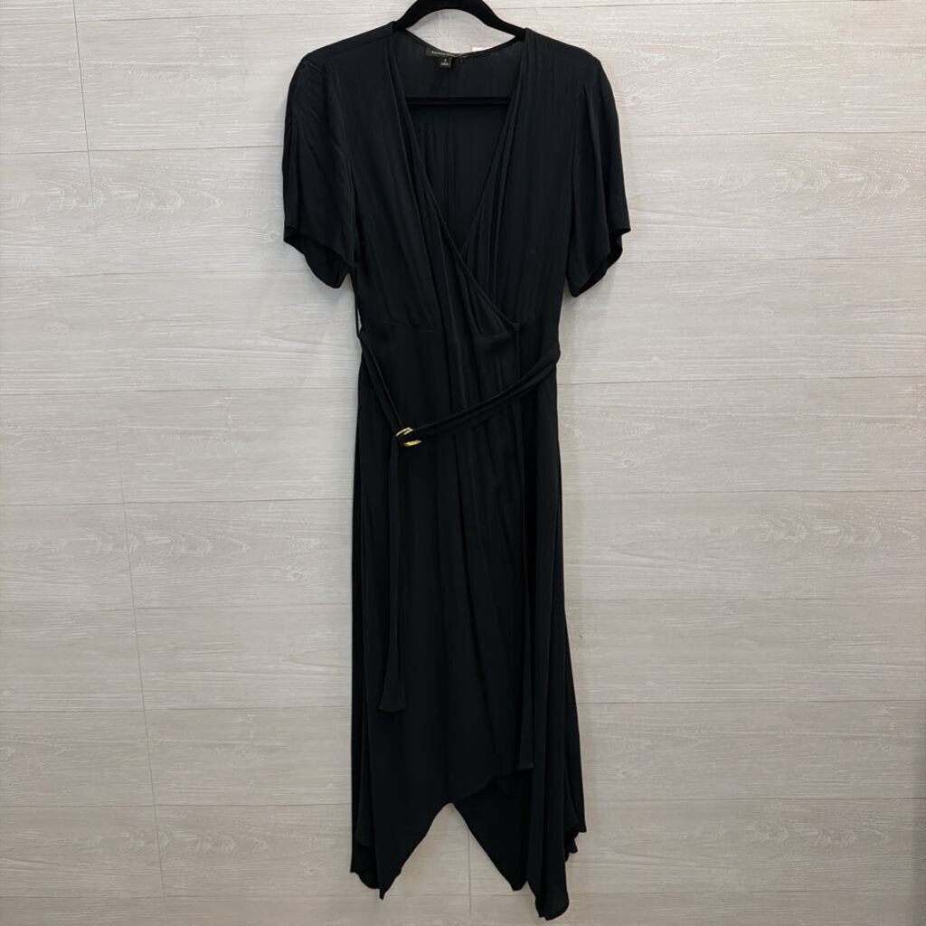 Banana Republic Black Short Sleeve Belted Maxi Dress 0