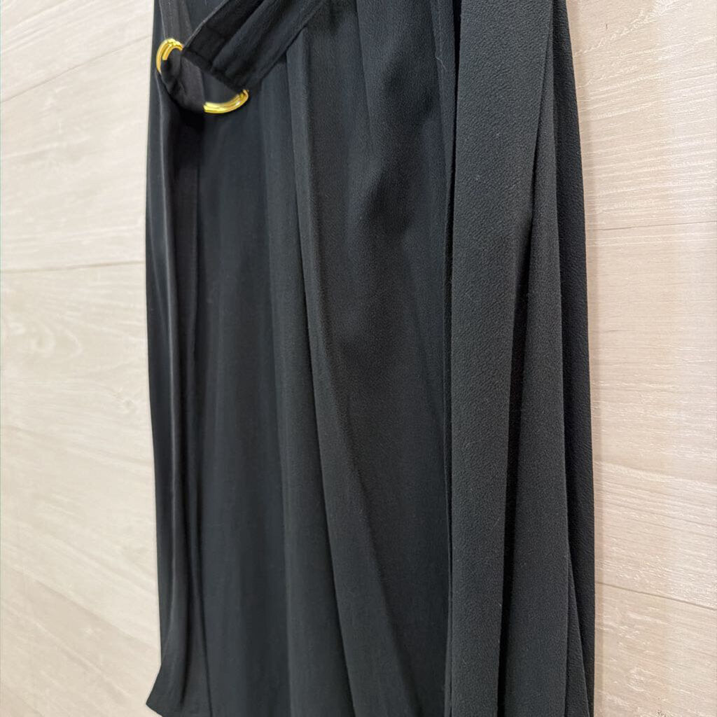 Banana Republic Black Short Sleeve Belted Maxi Dress 0