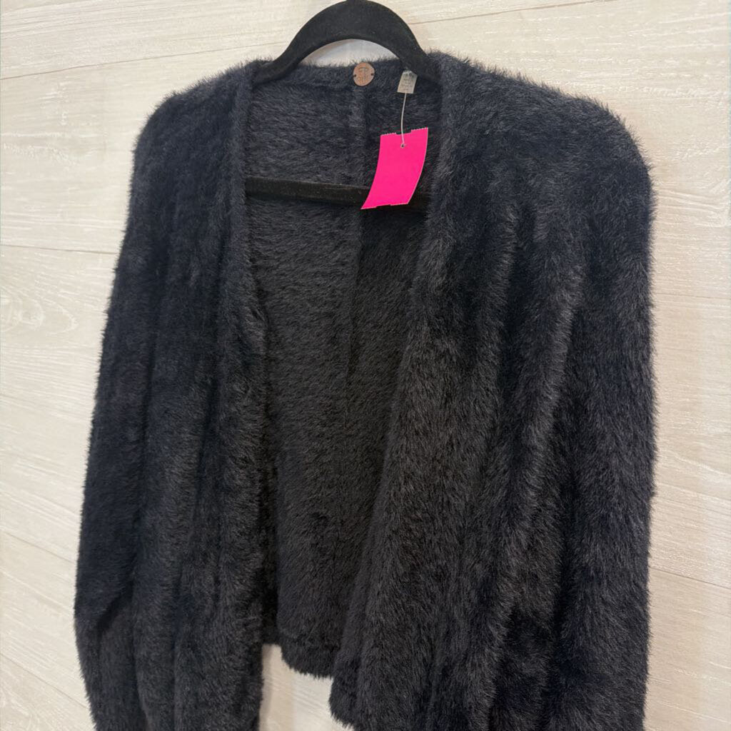 FP One Black Soft Fuzzy Cardigan Sweater Extra Large