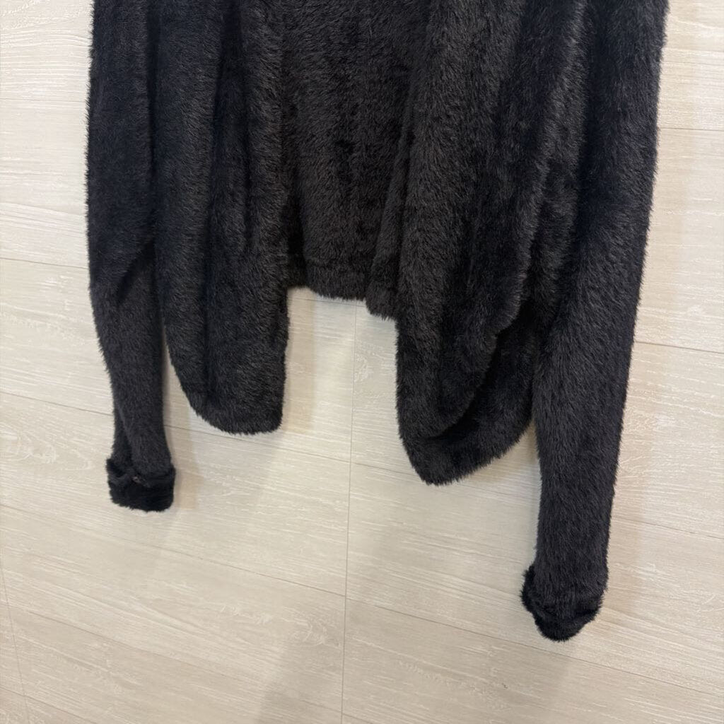 FP One Black Soft Fuzzy Cardigan Sweater Extra Large