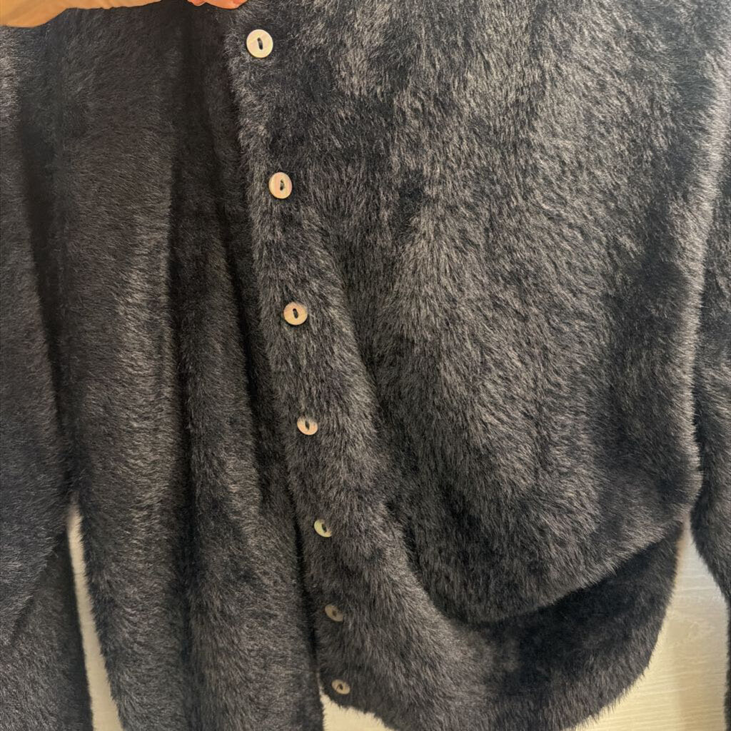 FP One Black Soft Fuzzy Cardigan Sweater Extra Large