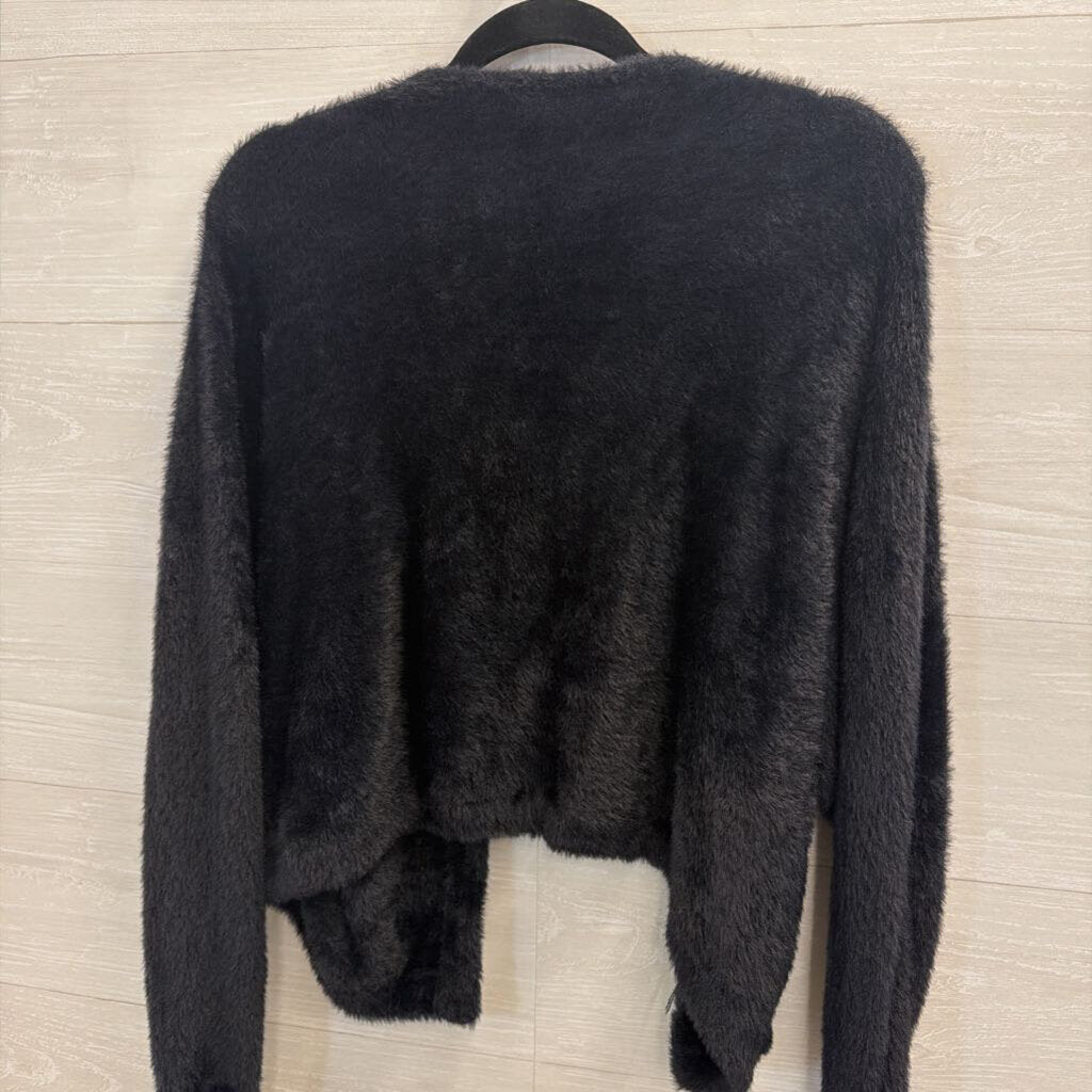 FP One Black Soft Fuzzy Cardigan Sweater Extra Large