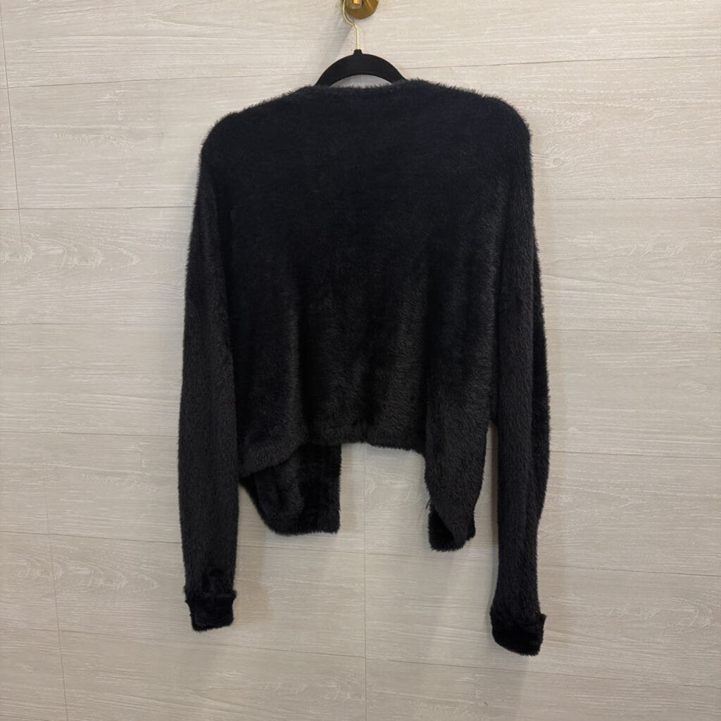 FP One Black Soft Fuzzy Cardigan Sweater Extra Large