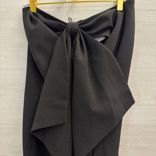 Dress The Population Black Bow Front Strapless Midi Dress Small