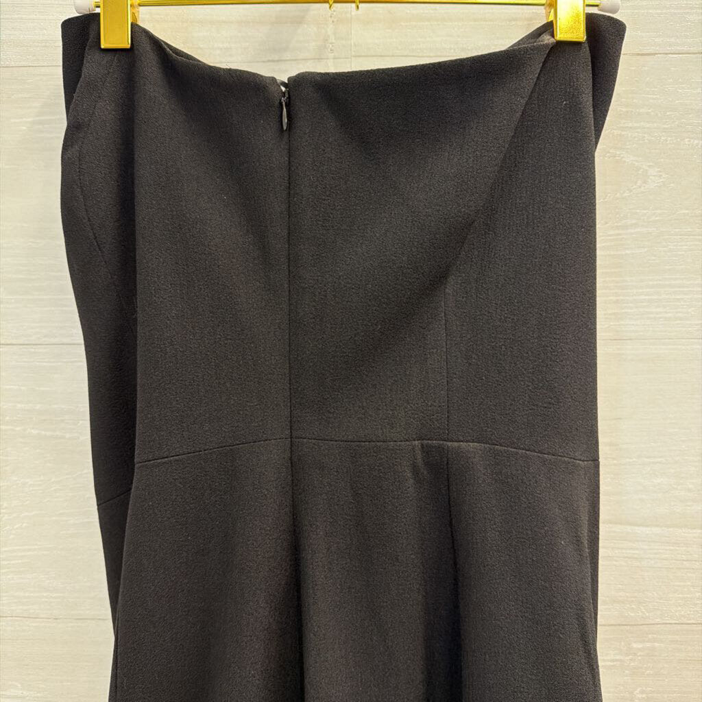 Dress The Population Black Bow Front Strapless Midi Dress Small